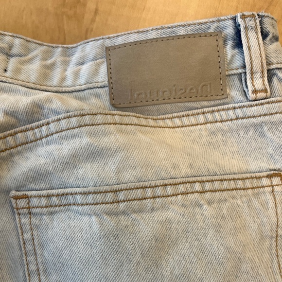 Desigual Straight Cropped Ombre Japanese Jeans 14 US Medium Light Wash - Picture 8 of 13